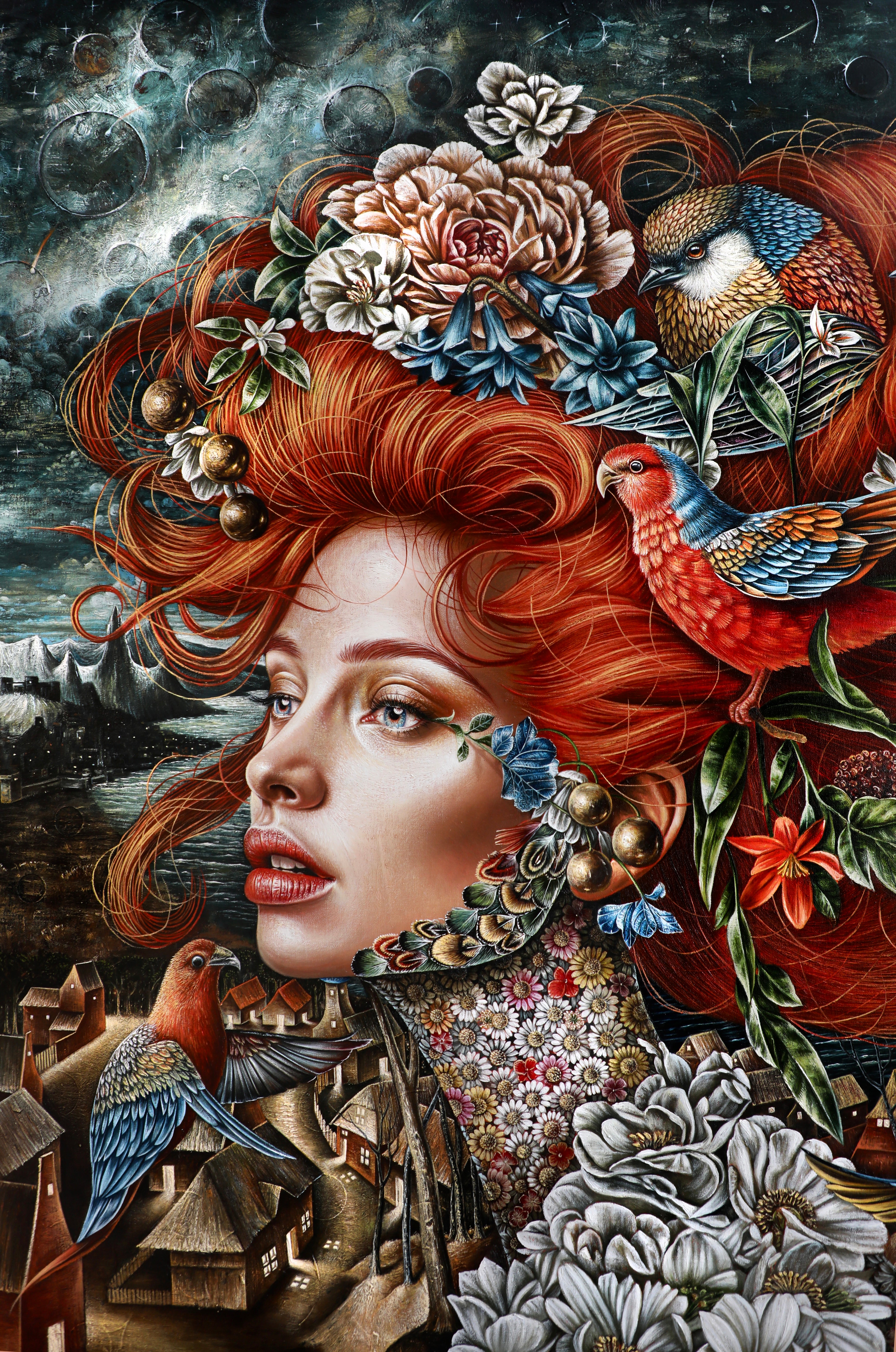 "El Cantico de Azogue" Original Painting 40"x 36" Oil on Linen