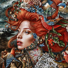 "El Cantico de Azogue" Original Painting 40"x 36" Oil on Linen thumbnail 3