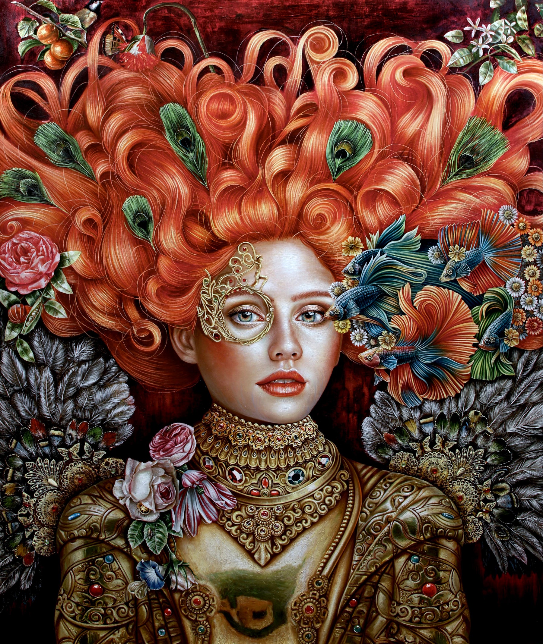 "Habito de lo Bello" Original Painting 37"x 47" Oil on Canvas by Luis E. Toledo available through Toledo’s Legacy