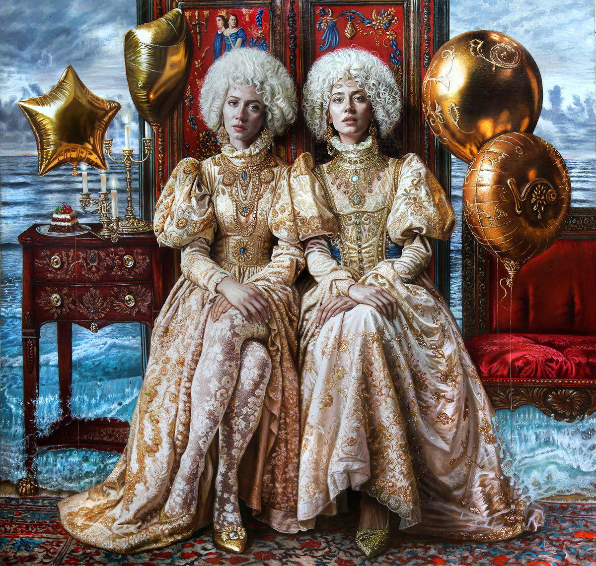 "Pensabamos Lo Mismo" Original Painting 48"x 48" Oil on Linen by Enrique Toledo - Original Work by Enrique Toledo Gonzalez