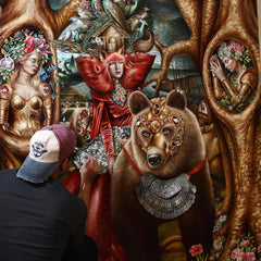 “Vínculo de los espíritus” Painting 72” x 60” Oil on Linen thumbnail 4