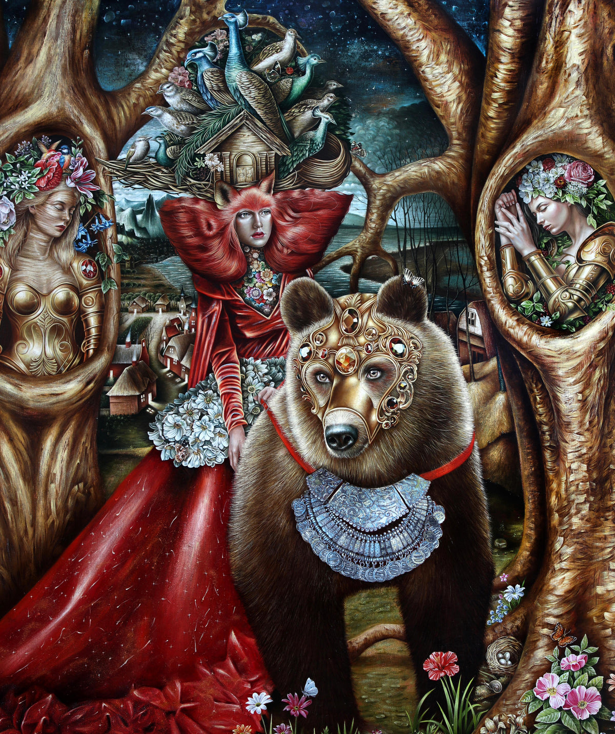 “Vínculo de los espíritus” Painting 72” x 60” Oil on Linen - Original Work by Luis E Toledo Art