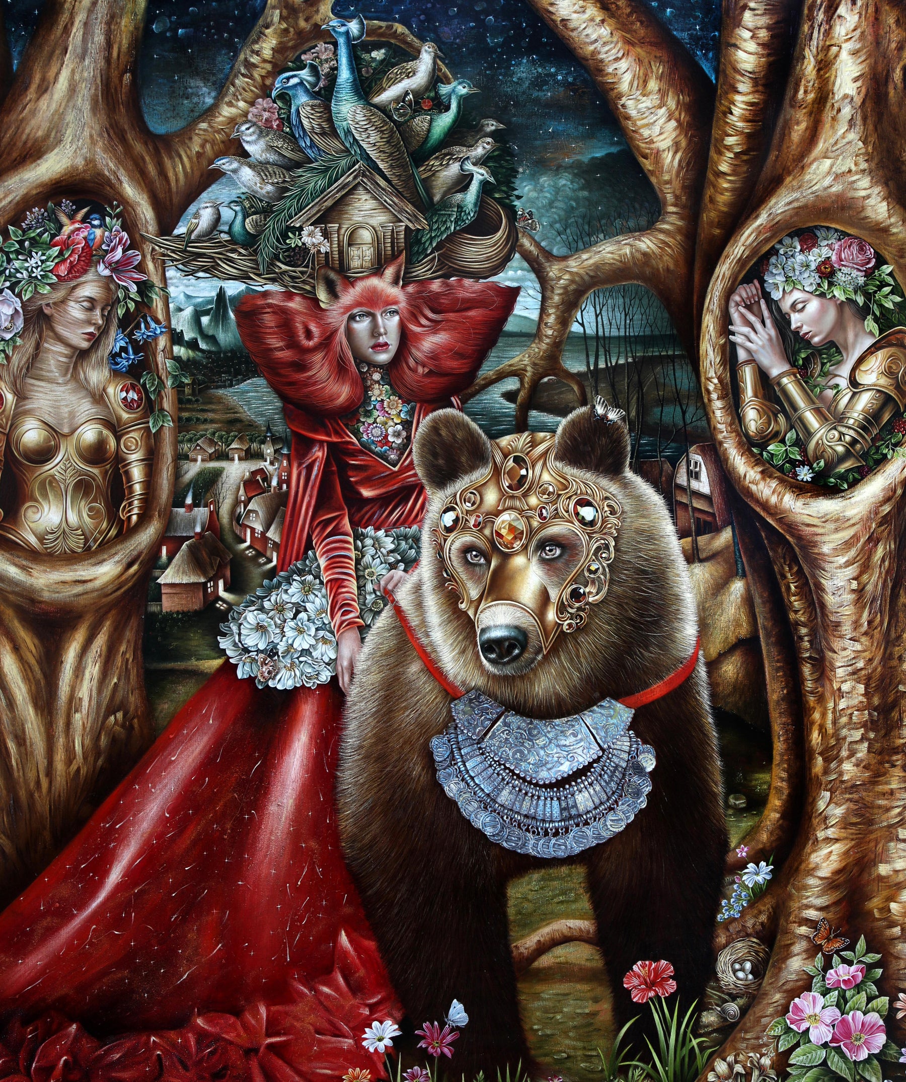 “Vínculo de los espíritus” Painting 72” x 60” Oil on Linen by Luis E. Toledo available through Toledo’s Legacy