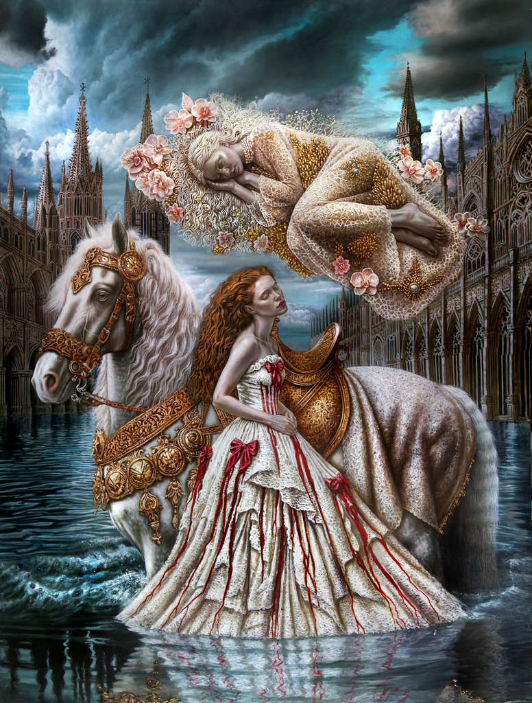 "La Catedral Sumergida" Painting 50 x 62 Oil on Linen by Enrique Toledo Gonzalez - Original Work by Enrique Toledo Gonzalez