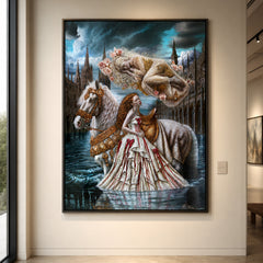 "La Catedral Sumergida" Painting 50 x 62 Oil on Linen by Enrique Toledo Gonzalez thumbnail 2