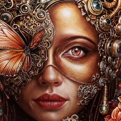"Metamorfosis Aurea" Painting 55" x 49" Oil on Linen thumbnail 3