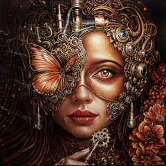 "Metamorfosis Aurea" Painting 55" x 49" Oil on Linen thumbnail 2