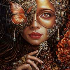 "Metamorfosis Aurea" Painting 55" x 49" Oil on Linen thumbnail 1
