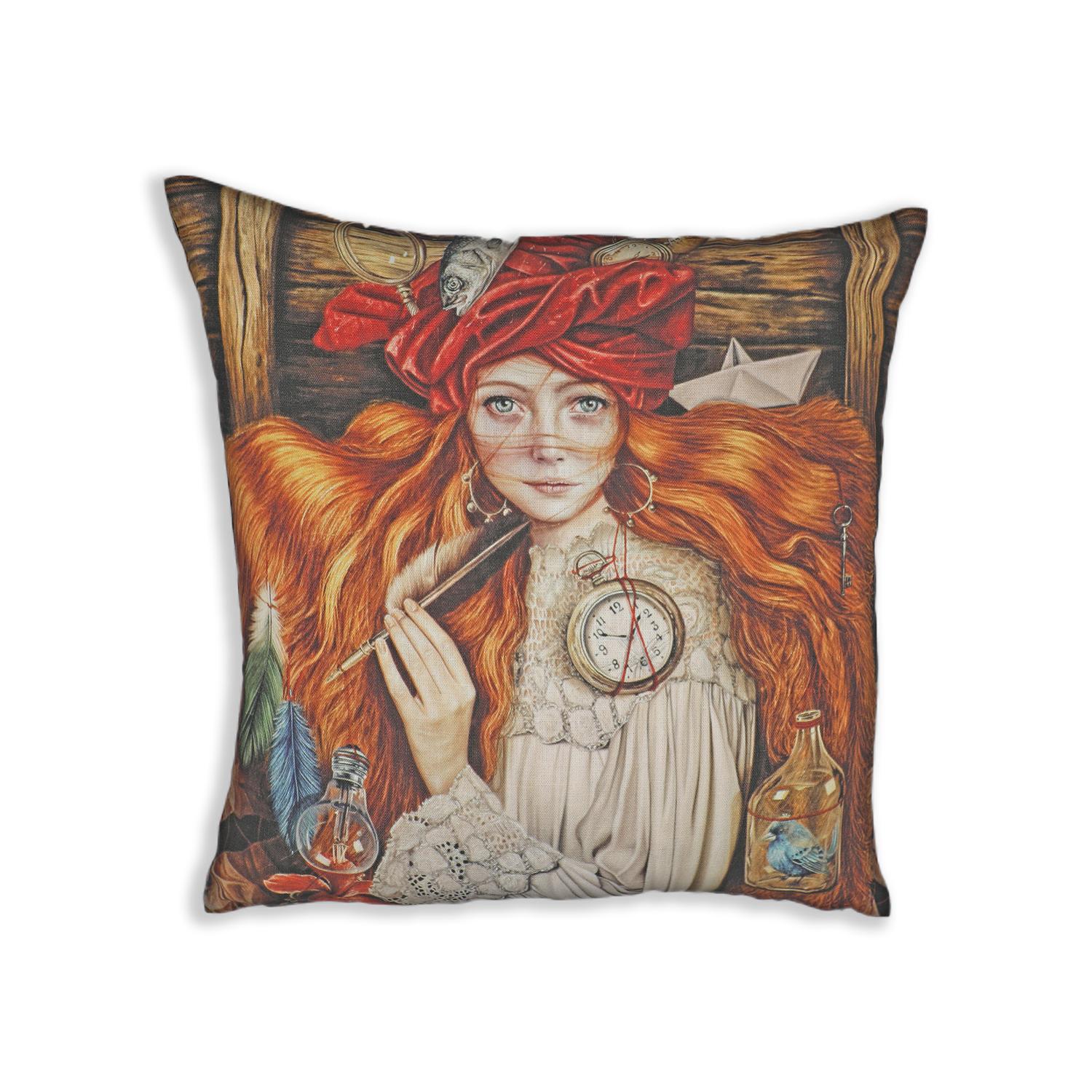 La Navegante Linen 18" x 18" Cushion Cover 100% Linen by Luis E. Toledo available through Toledo’s Legacy