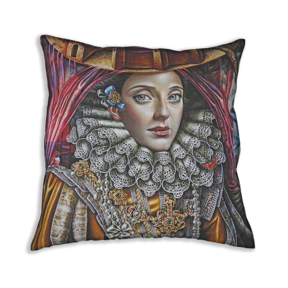 Cronicas De Una Ilusion 18" x 18" Cushion Cover 100% Linen - Original Work by Luis E Toledo Art