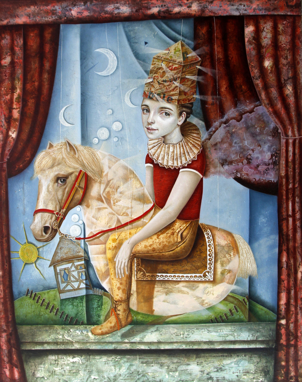 Lunas de Fantasia Original Oil Painting - Original Work by Luis E Toledo Art