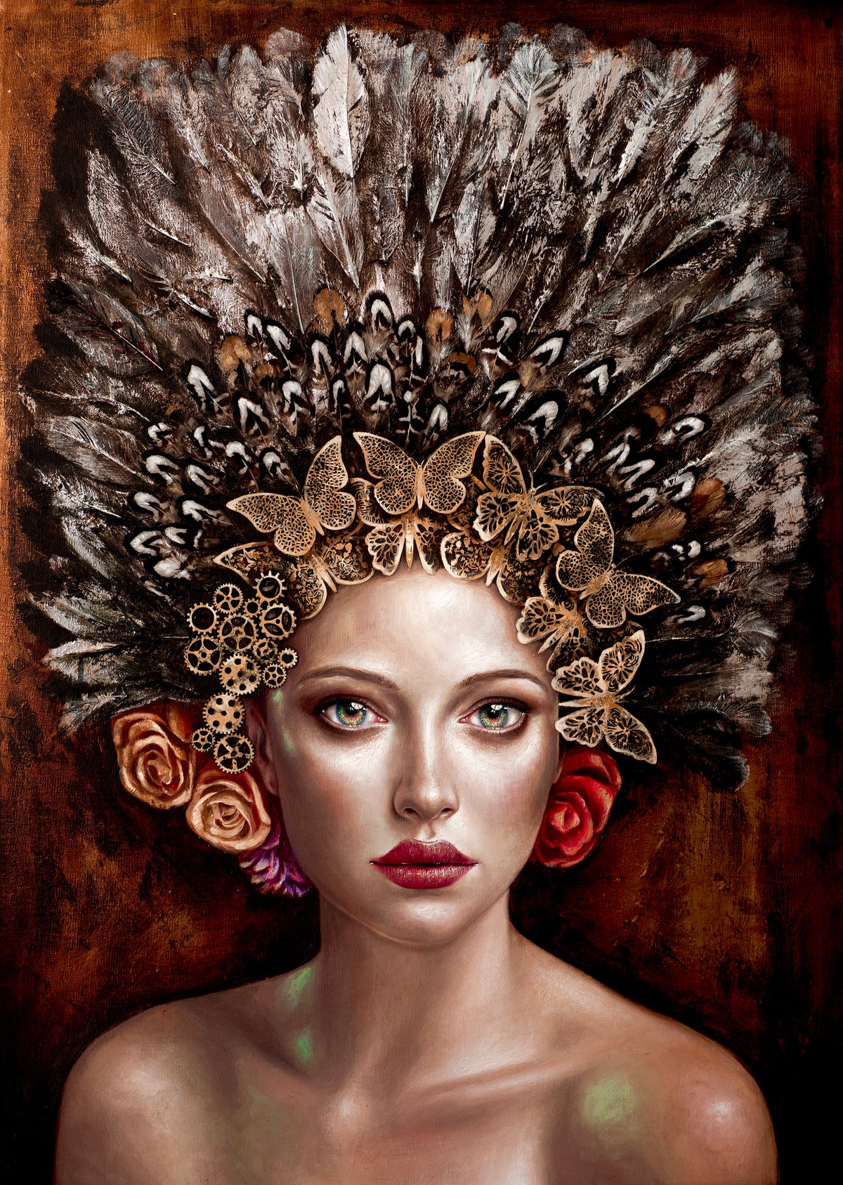 Mujeres Aladas 4 Original Oil Painting - Original Work by Luis E Toledo Art