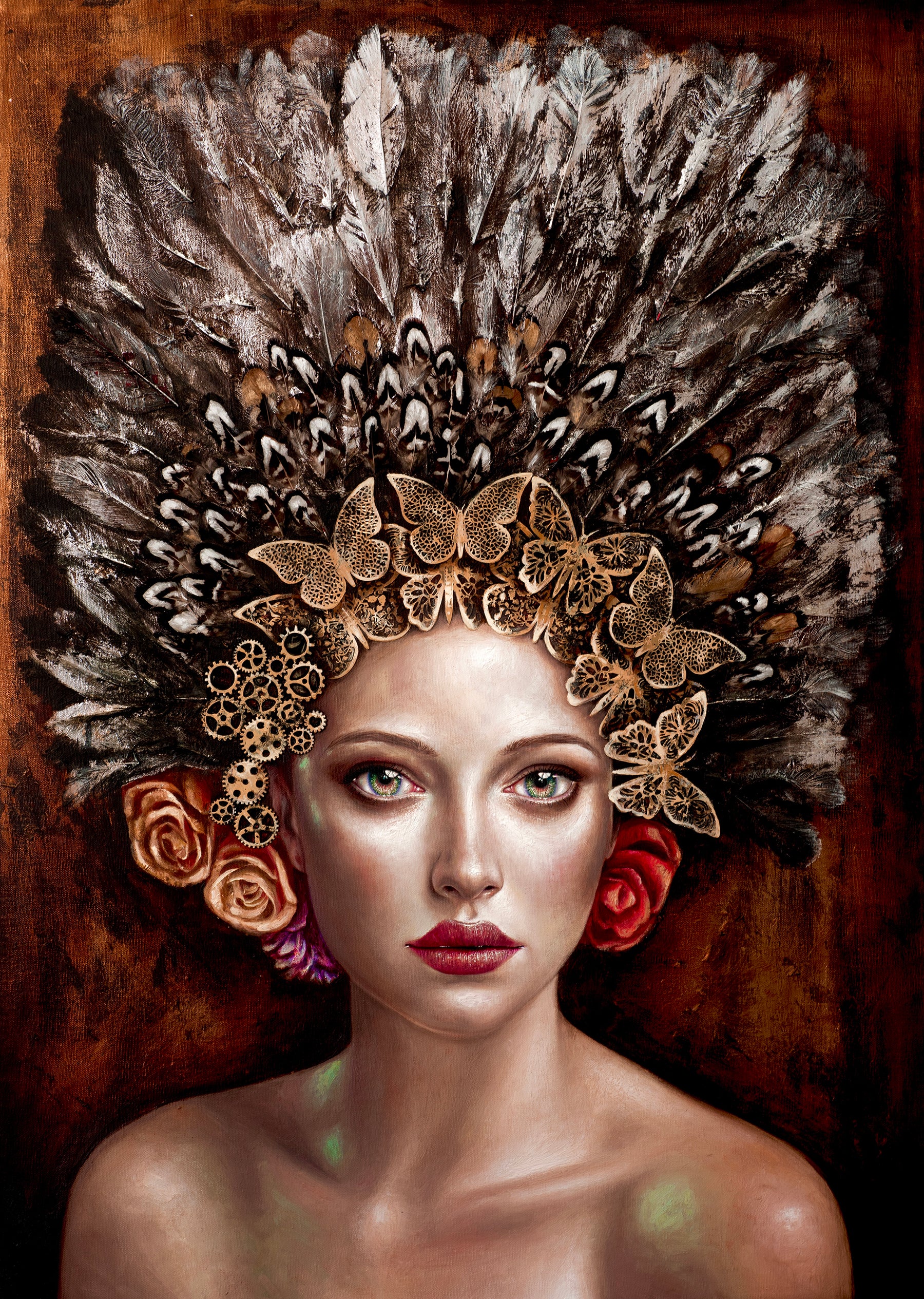 Mujeres Aladas 4 Original Oil Painting by Luis E. Toledo available through Toledo’s Legacy