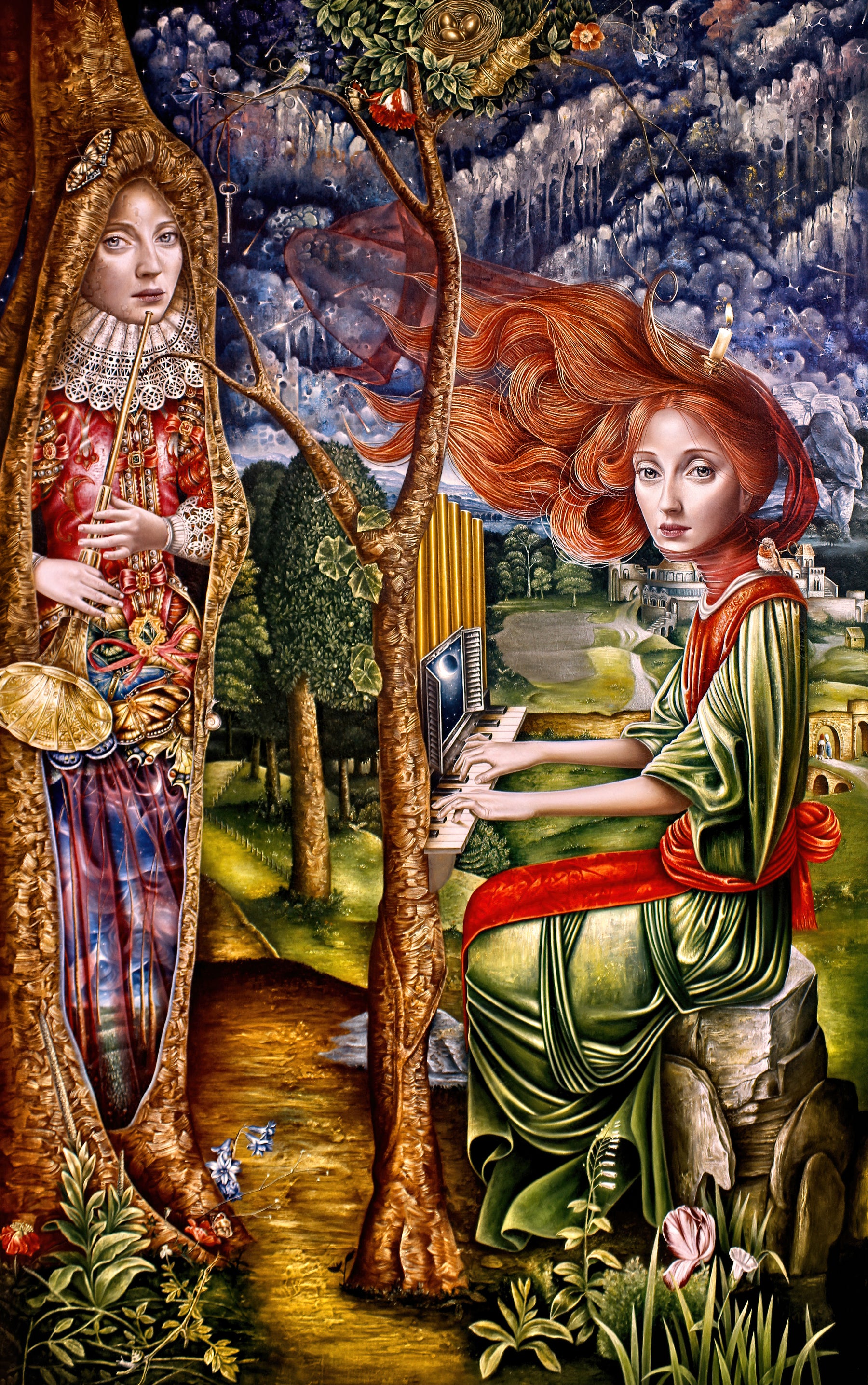 Serenata a la Noche Original Oil Painting on Canvas by Luis E. Toledo available through Toledo’s Legacy