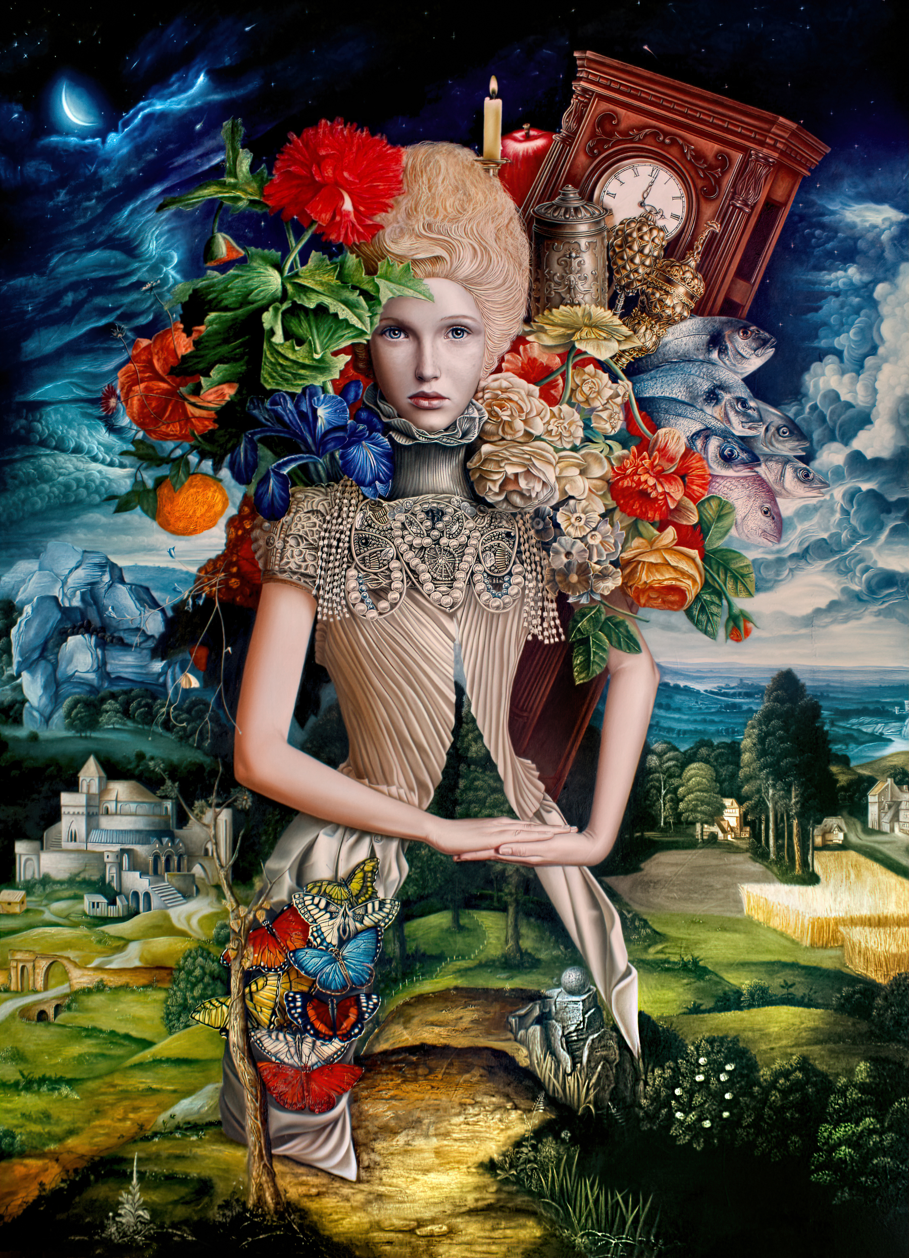 The Mistress of the Mantle Original Oil Painting 48 x 72 by Luis E. Toledo available through Toledo’s Legacy