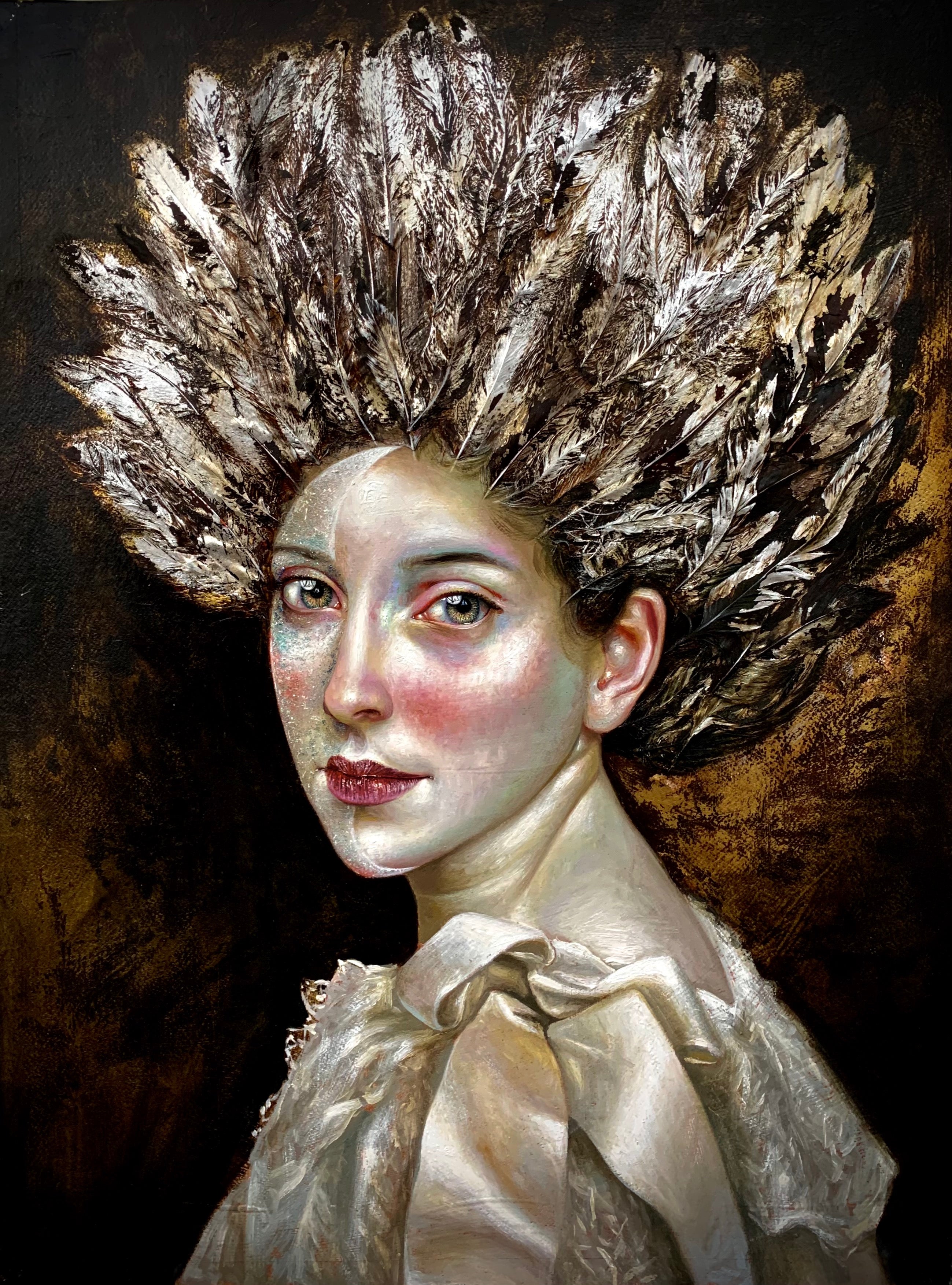 Luis E Toledo Mujeres Aladas Original Oil Painting.